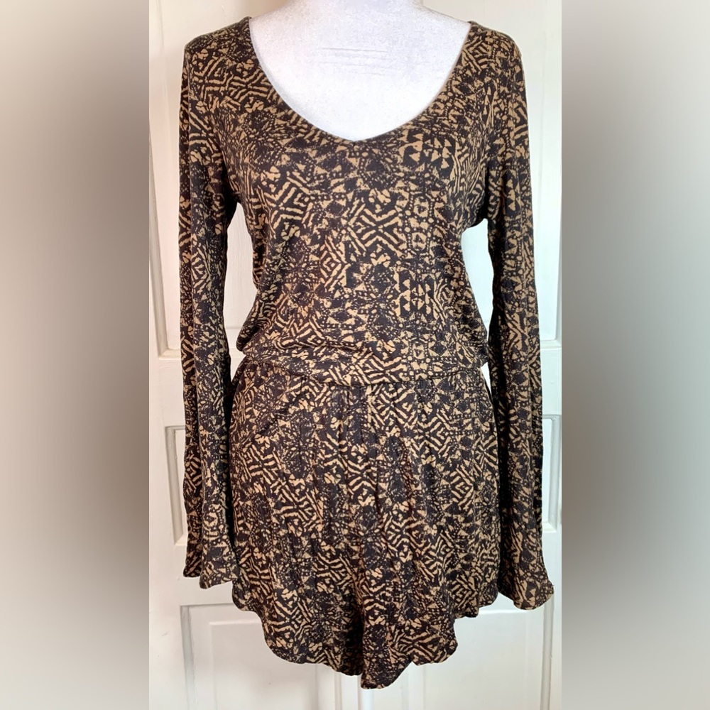 Billabong One Piece Stretchy Low Cut Brown Pull-on Romper